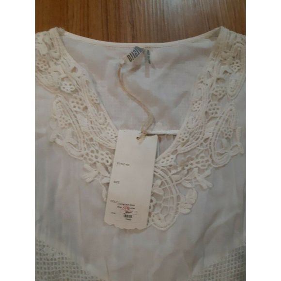 Maria Rerio Dress Crochet Lace Solid White Long Sleeve Womens Size Large - Picture 3 of 4